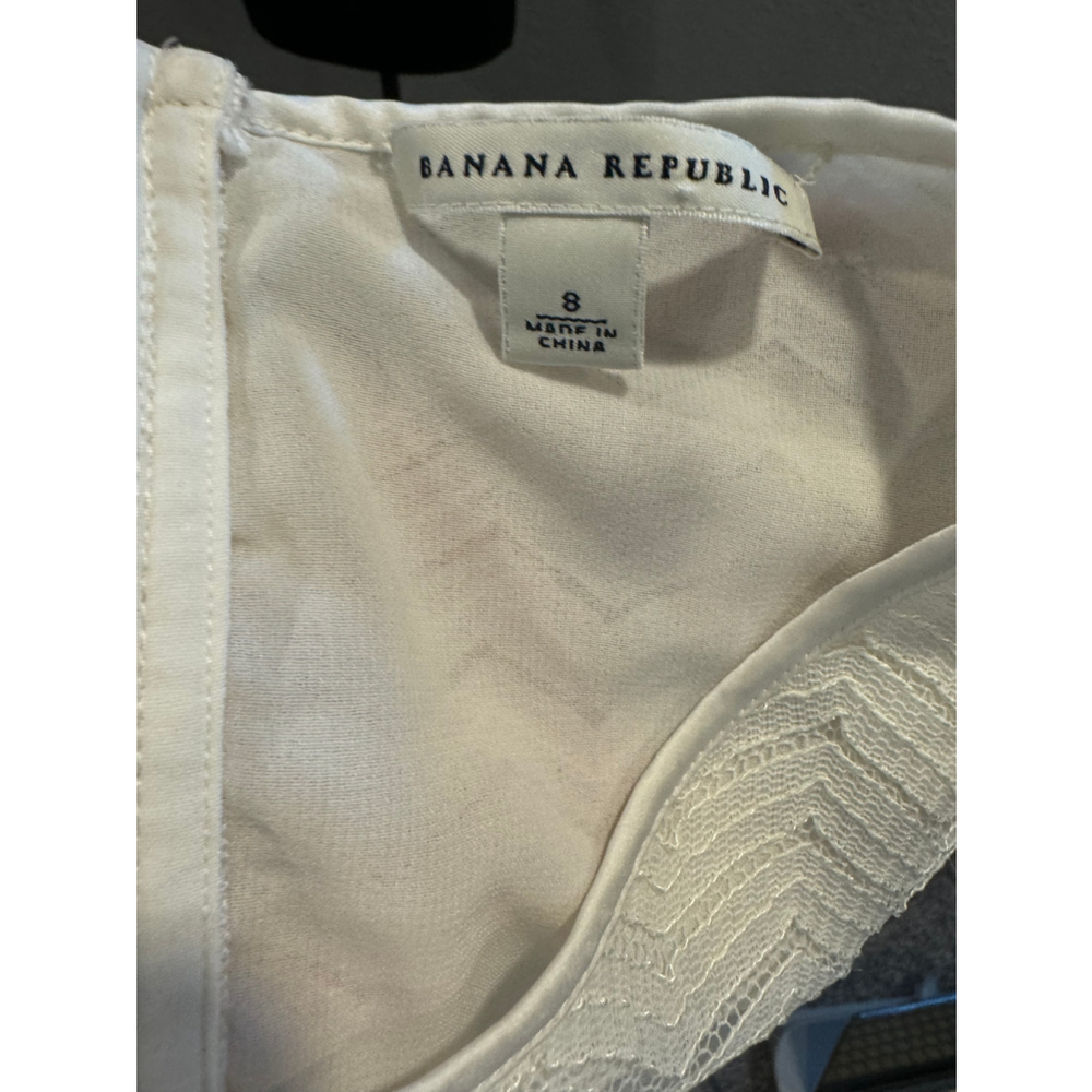 Banana Republic White Zip Back Tank Top Size 8 - Picture 8 of 11